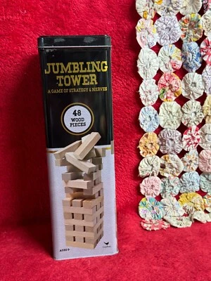 Jumbling Tower: A Game of Strategy & Nerves in Tin 48 pieces Ages 6+ Cardinal In - Image 1 of 4
