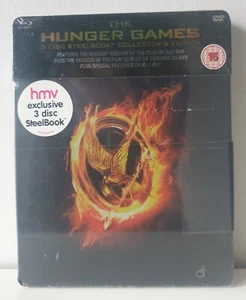 The Hunger Games (3-Disc) Blu-ray Steelbook Collector's Edition - HMV Exclusive - Picture 1 of 3