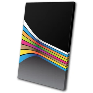 Abstract Stripes Colour SINGLE CANVAS WALL ART Picture Print VA - Picture 1 of 1