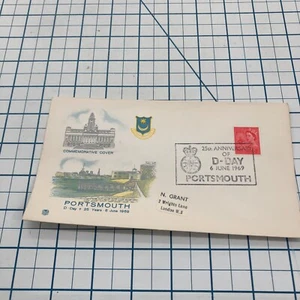 Vintage FDC Cover Cachet Postage Stamp Envelope WWII D-DAY 25th 1969 ENGLAND UK - Picture 1 of 2