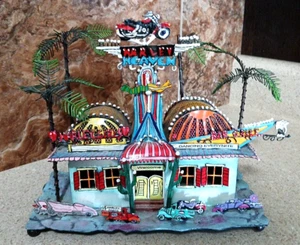 Metal Harley Davidson "Harley Heaven" Luminary Candle Holder 2002 FB1002 9"+L - Picture 1 of 8