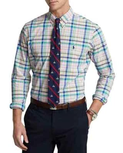 Polo Ralph Lauren Men's Slim Fit Plaid Poplin Shirt Size XL - Picture 1 of 1