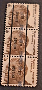 3 - 1965 US Stamps - Scott # 1284- 6 Cent Roosevelt Precancels - Chicago - Picture 1 of 2