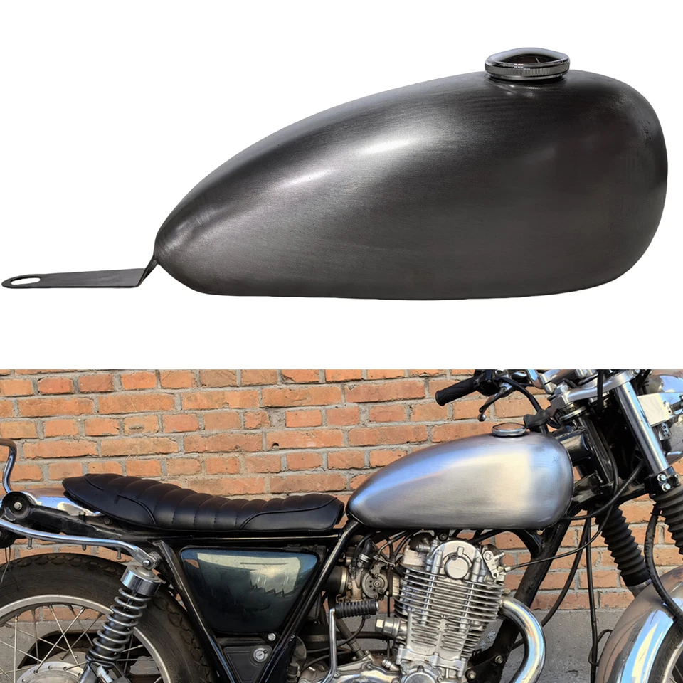 Silvery Petrol Gas Fuel Tank Oil Tank Gas Tank W/ Cap For YAMAHA SR400 SR500 Foto 1 de 4
