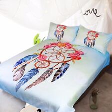 Dreamcatcher Bedding Set Queen Floral Rose Quilt Cover With Pillowcases Feathers