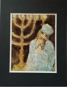 Marc Chagall "AAron in Front of the Candelabra" mattierte Offsetlithographie 1973 - Bild 1 von 4