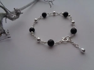 Pulsera de plata con ónix, plata de ley - Imagen 1 de 10