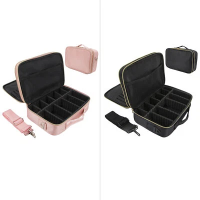 Time to Sparkle Large Vanity Case Make up Travel Cosmetic Bag Nail Storage Box