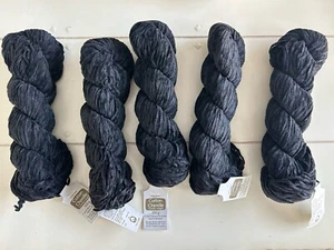 Lot of 5 100g hanks Rowan Designer Collection cotton chenille yarn, black - Picture 1 of 3