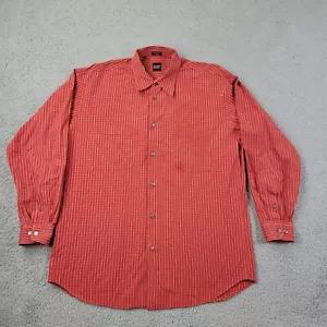 Acorn by Bob Goldfeder Shirt Mens Large Red Check Button Up Long Sleeve - Picture 1 of 12