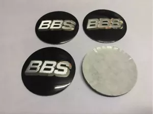 4x Sticker BBS Wheel Centre Cap Hub Decal 80mm 8.0cm Black / Silver Stickers - Picture 1 of 3