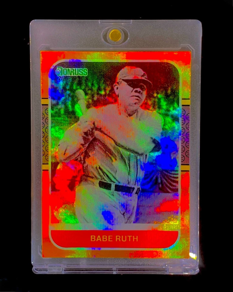 BABE RUTH NARANJA REFRACTOR HOLO Lámina Arco Iris Donruss Blanco y Negro - NUEVA YORK Foto 1 de 4