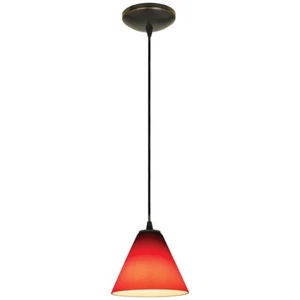 Access Lighting Martini Glass Pendant, Cord, Bronze/Red - 28004-1C-ORB-RED - Picture 1 of 1