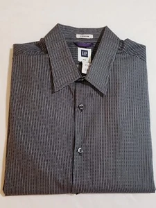 Gap Men's Button Up Dress Shirt Black & White Long Sleeve Premium Size L - Picture 1 of 6