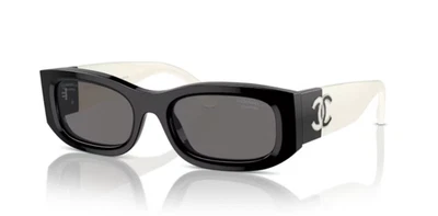 Gafas de sol CHANEL CH5525 rectangulares 52 mm negro blanco/gris lente polarizada 100 % UV Foto 1 de 3