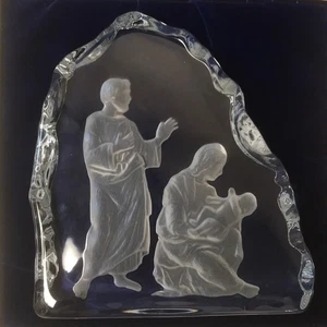 Vintage 1979 Fostoria Kristall Krippe Die Heilige Familie Limited Edition - Bild 1 von 8