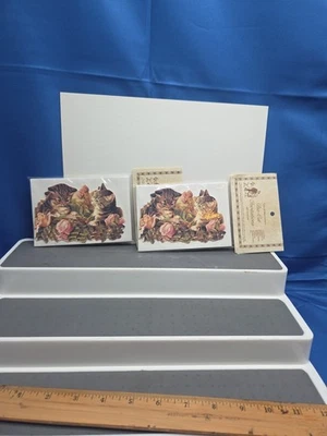 Kittens Playing Flowers Invitations Die Cut 2 Packs Old Print Factory 12 Cards - Image 1 of 4