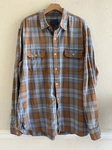 Lucky Brand True Indigo Flanellhemd Herren XXL blau kariert Langarm Cowboy - Bild 1 von 8