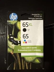 HP 65XL/65 Black High Yield and Tri-Color Standard Yield Ink Cartridge 2026 - Picture 1 of 3