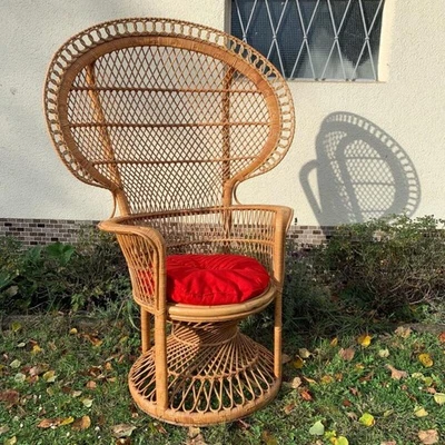 Pfauenthron Cobra-Chair Cobrachair Fuori Italien Italy Korbsessel 60er 70er Boho - Bild 1 von 4