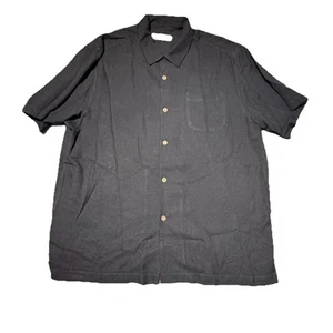 Tommy Bahama Mens L/XL Black Shirt Short Sleeve Resort Casual Silk 50”Chest x31L - Picture 1 of 6