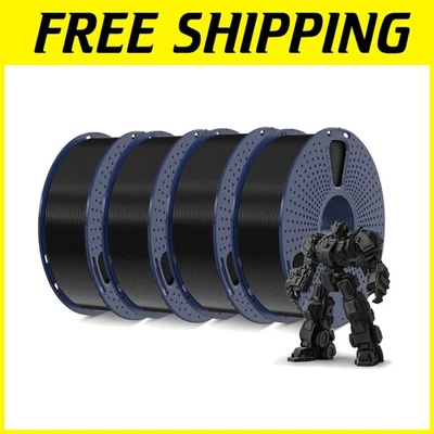 Quality Black PLA+ Filament 1.75mm - 4KG (4 Spools) - Image 1 of 4