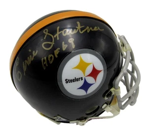 Minicasco Chuck Noll/Ernie Stautner HOF Steelers automático/firmado JSA 201579 - Imagen 1 de 5