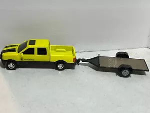 Chevy 4 Door Truck w JD Logo & John Deere Flatbed Trailer 1/32 Scale by Ertl - Picture 1 of 17