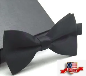 Black Bow Tie for Men Ties Men's Pre Tied Formal Tuxedo Bowtie Adults & Children