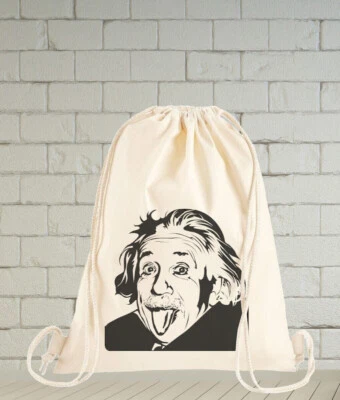 MARKENLOS Rucksack naturweiß aus recycelten Materialien - Albert Einstein