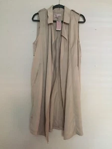 PHILOSOPHY NWT Beige/Khaki Sleeveless Long Vest Sz Medium - Bild 1 von 7