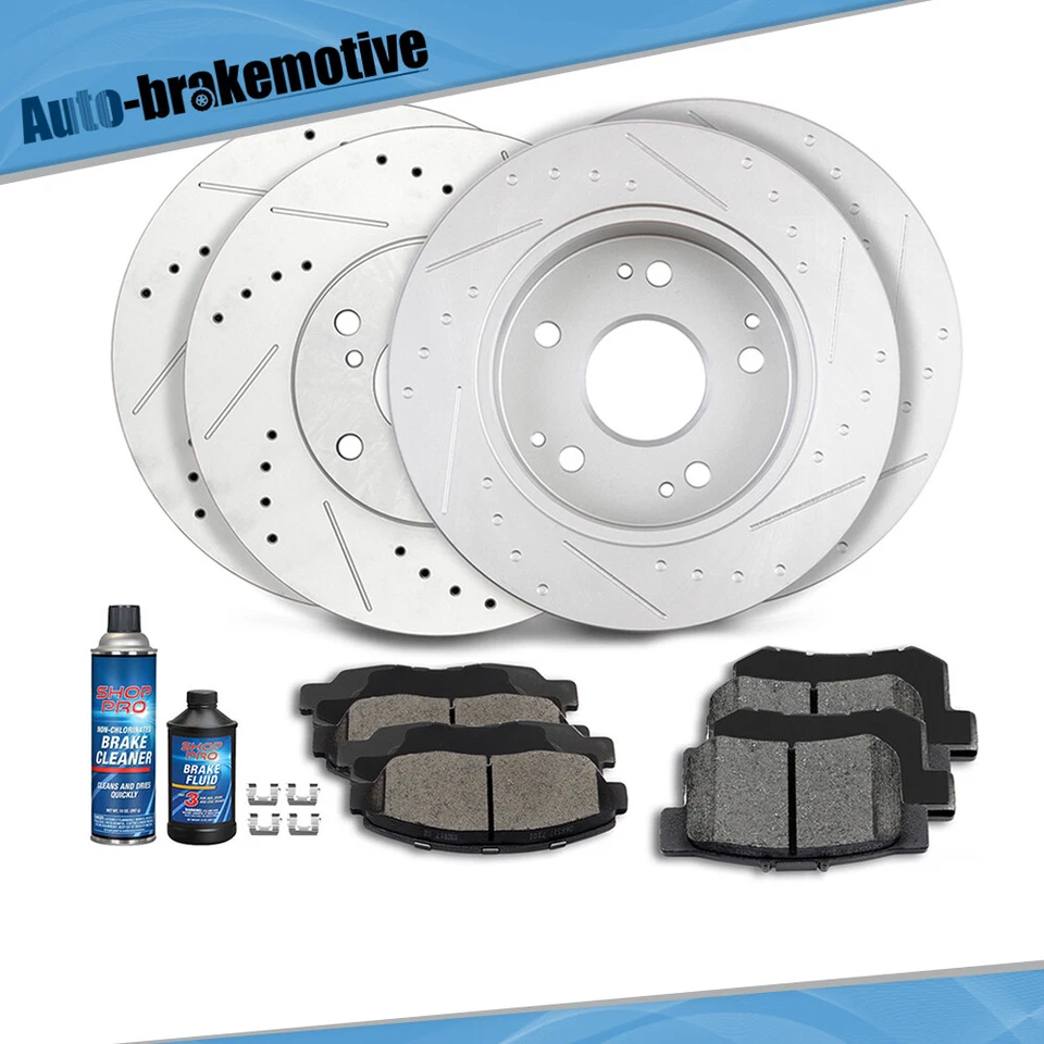 Front Rear Brake Rotors Discs & Brake Ceramic Pads Kit Fits 98-2002 Honda Accord Foto 1 de 4