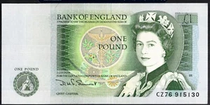 BILLETE BANCO DE INGLATERRA £1 DHF SOMERSET B341 1981 CZ76 915130 - Imagen 1 de 1