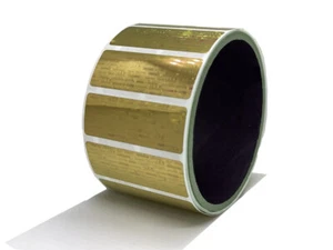 Tamper Evident Holographic Bright Gold Security Label Seal Sticker 2" x 0.75" - Picture 1 of 1