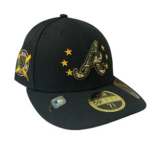 Atlanta Braves New Era 59FIFTY MLB Armed Forces Day Low Profile Black Hat 7 3/8 - Picture 1 of 10