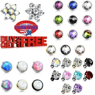 Anclaje dérmico roscado interno de acero quirúrgico 14G 0R 16G Labret superior solo superior Foto 1 de 4