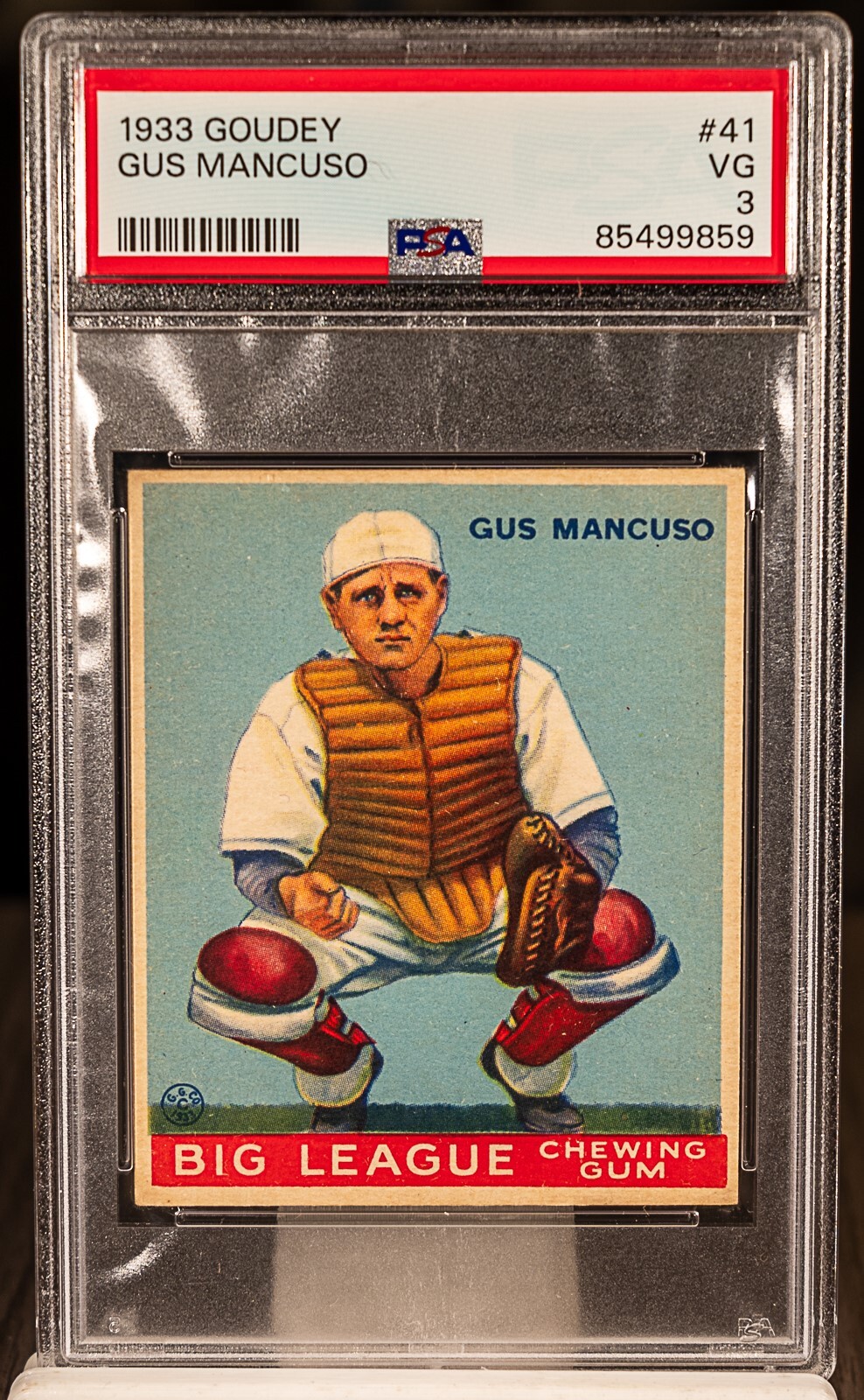 85499859 GUS MANCUSO 1933 Goudey SET BREAK 41 RC Rookie PSA 3