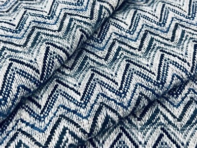 Tela de tapicería Lee Jofa Geométrica Tejido Chevron - Tejido Cambrose Denim 3,30 yardas Foto 1 de 4