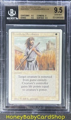 MTG 3rd Edition Revised 1994 Swords to Plowshares BGS 9.5 GEM MINT Old School - Image 1 of 4