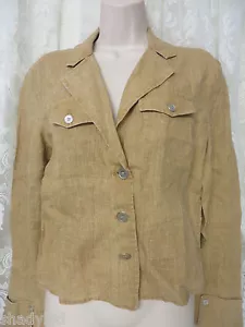 KEIZIA JEANS Linen Jacket Shirt Size 10 NEW Italy Career - Picture 1 of 5
