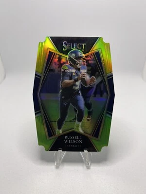 Russell Wilson 2021 Select Green And Yellow Prizm Die Cut Premier Level #130 - Image 1 of 2
