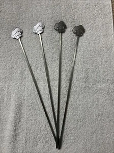 Vintage BBQ Grill Shish Kabob Skewers Set of 4 Chef Hat Stainless Retro - Picture 1 of 4