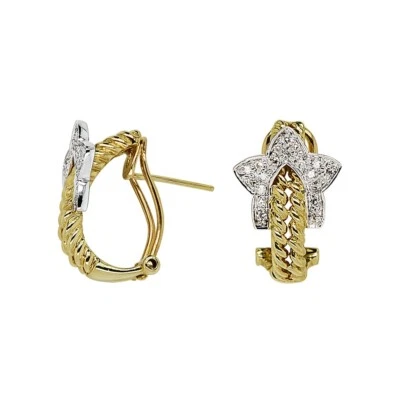 0.25 Ct.tw. Diamond Star Rope Earrings 14K Two Tone Gold - Image 1 of 4