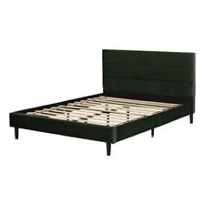 South Shore Maliza Upholstered Complete Platform Bed Queen Green