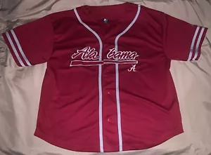 Vtg Alabama Crimson Tide Baseball Jersey Starter 2XL Stitched Shirt Red Vintage - Picture 1 of 5