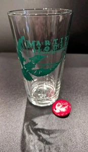 Martin House Brewing Company MINTGRÜNES Logo Bier Pint Glas Fuß Wert TX & Pin - Bild 1 von 3