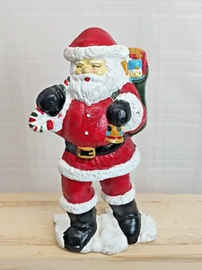 Babbo Natale in ghisa vintage che porta una borsa di giocattoli fermaporta - Foto 1 di 10