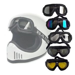 Bandit Helmets Motorcycle Glasses Goggles Black Elastic Jet Helmets Motocross Quads - Picture 1 of 6