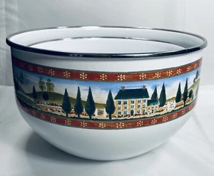 Vintage 3-teiliges Emaillegeschirr Nestschalen Land Set Servierschalen 3er Set - Bild 1 von 12