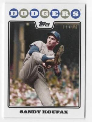 Sandy Koufax 2020 Topps Transcendent Through The Years VIP Party Card 2008 /50 - Image 1 of 2